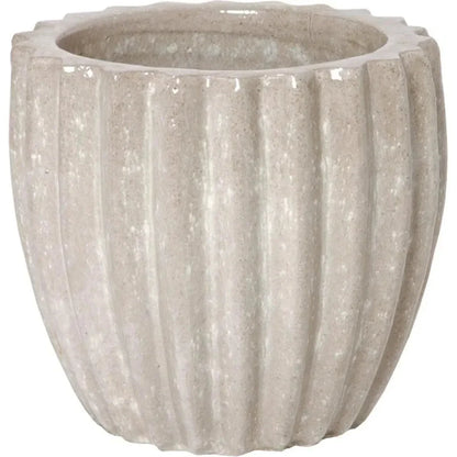 Handcrafted Round Ceramic Pot - LOOMLAN - Emissary - Planters