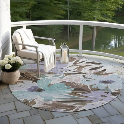 Handetta Brown Washable Indoor - Outdoor Rug - LOOMLAN - LOOMLAN Rugs - Outdoor Rugs