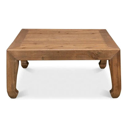 Handmade Square Coffee Table Natural 39" - LOOMLAN - Sarreid - Coffee Tables