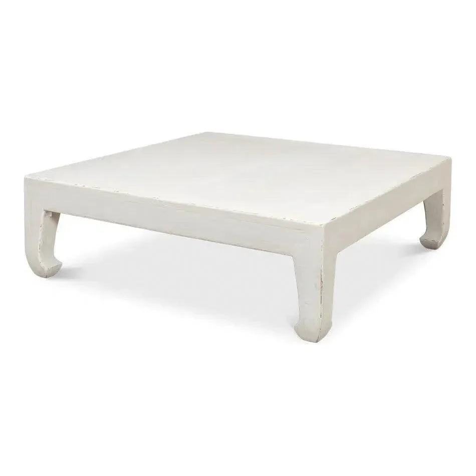 Handmade Square Coffee Table White 57" - LOOMLAN - Sarreid - Coffee Tables
