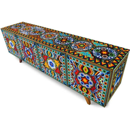 Handmade Unique Beaded Cabinet Deer - LOOMLAN - Victor Betancourt - Sideboards