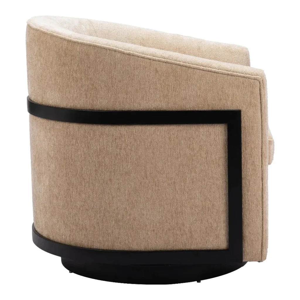 Hanko Golden Beige Swivel Chair - LOOMLAN - Zuo Modern - Club Chairs