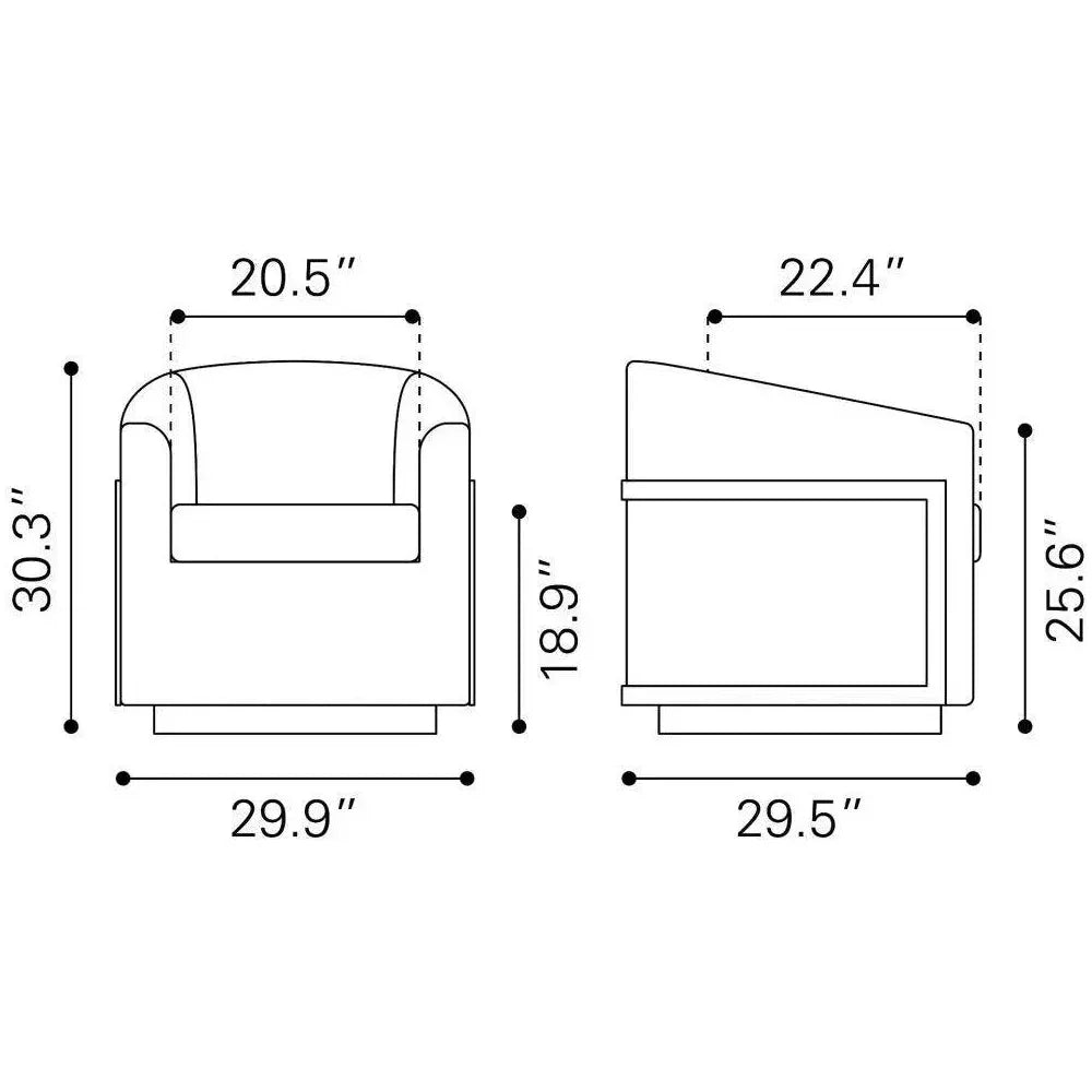 Hanko Golden Beige Swivel Chair - LOOMLAN - Zuo Modern - Club Chairs