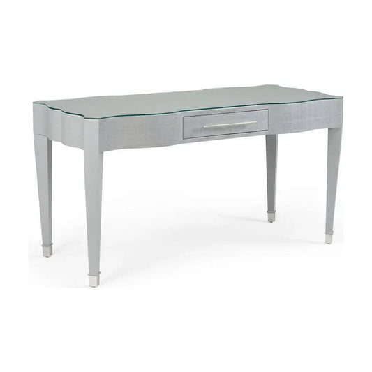 Harlee Glass Topped Grey Desk-Home Office Desks-Wildwood-LOOMLAN