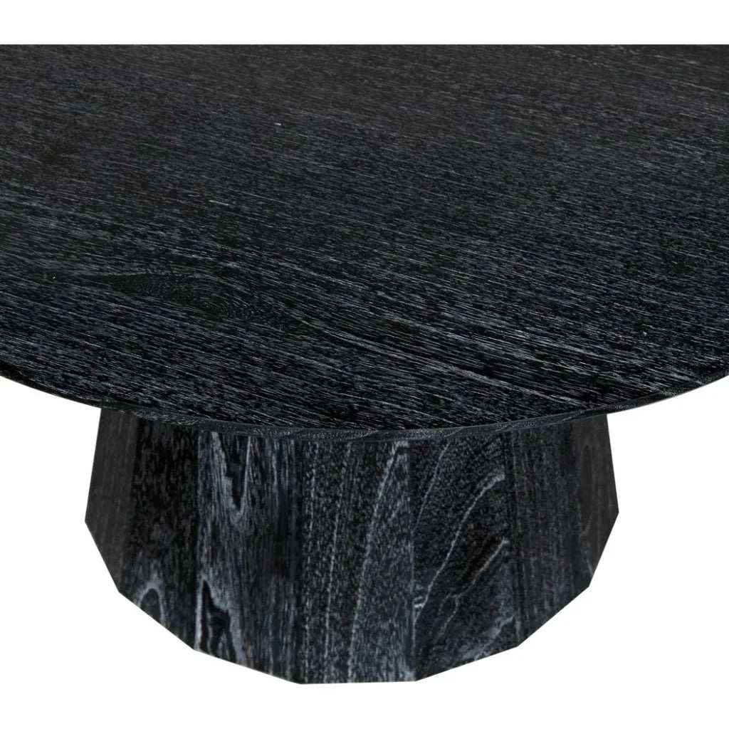 Harlow Wood Black Round Coffee Table - LOOMLAN - Noir - Coffee Tables