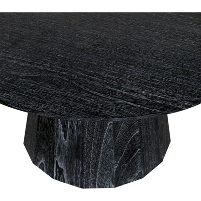 Harlow Wood Black Round Coffee Table - LOOMLAN - Noir - Coffee Tables