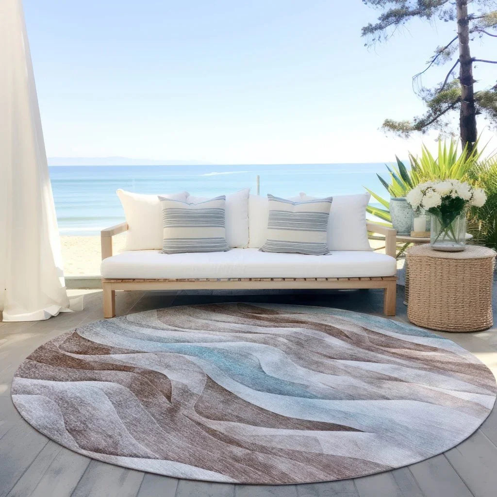 Harmona Brown Washable Indoor - Outdoor Rug - LOOMLAN - LOOMLAN Rugs - Outdoor Rugs