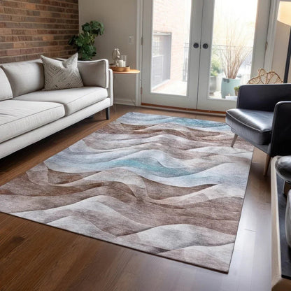 Harmona Brown Washable Indoor - Outdoor Rug - LOOMLAN - LOOMLAN Rugs - Outdoor Rugs