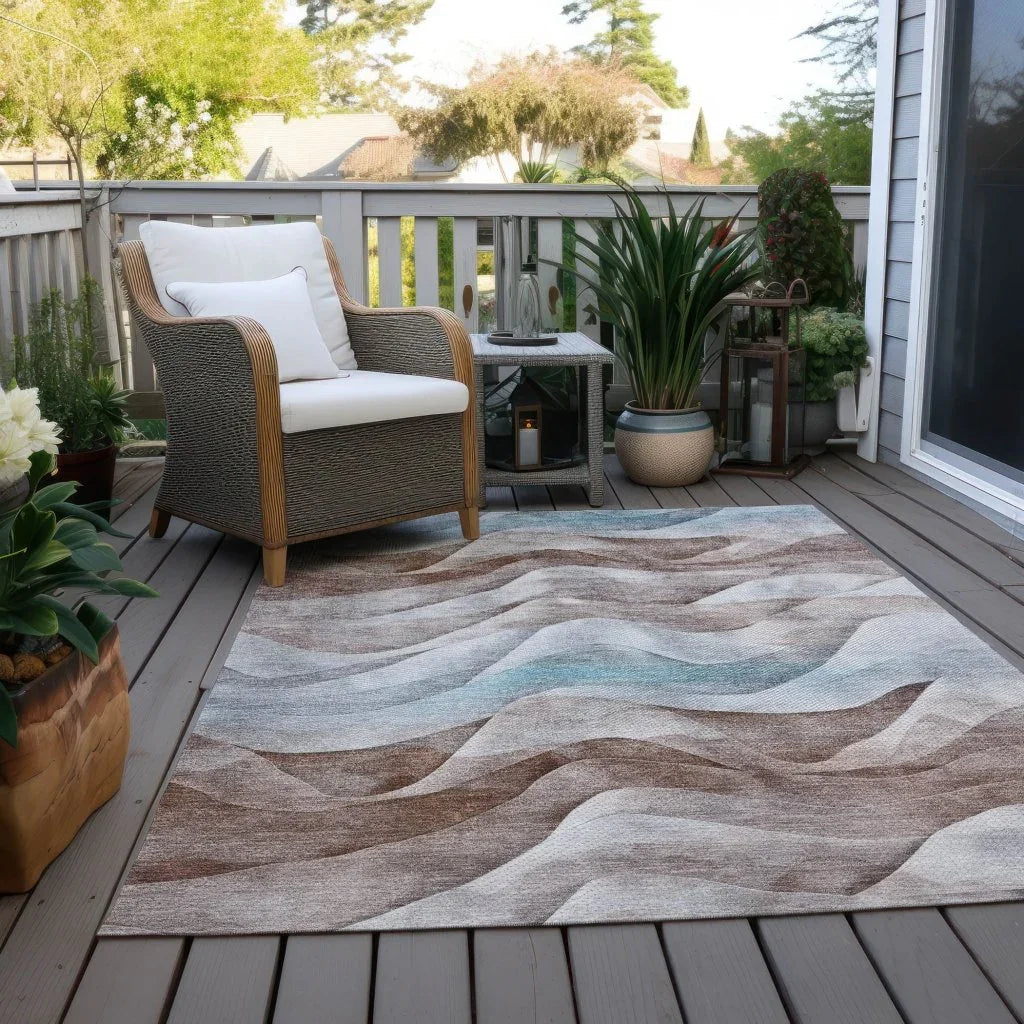 Harmona Brown Washable Indoor - Outdoor Rug - LOOMLAN - LOOMLAN Rugs - Outdoor Rugs