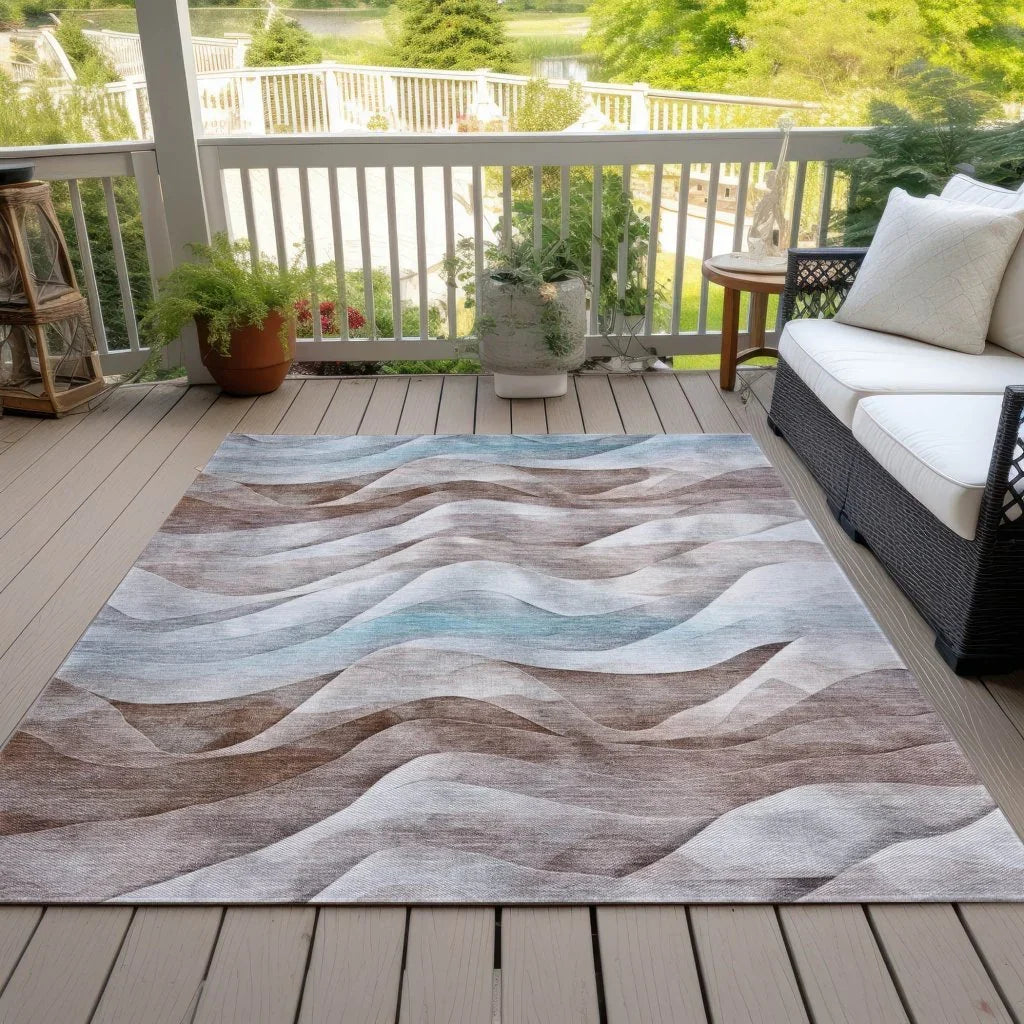 Harmona Brown Washable Indoor - Outdoor Rug - LOOMLAN - LOOMLAN Rugs - Outdoor Rugs