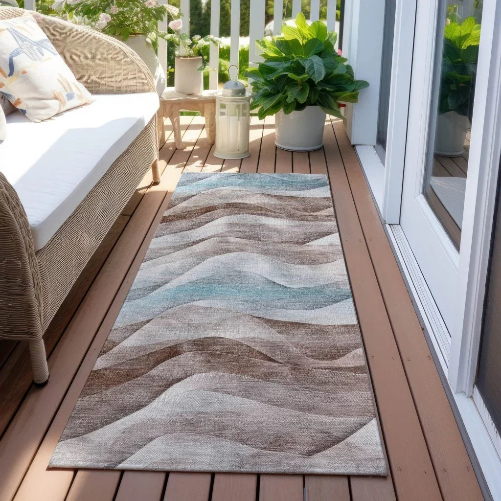 Harmona Brown Washable Indoor - Outdoor Rug - LOOMLAN - LOOMLAN Rugs - Outdoor Rugs