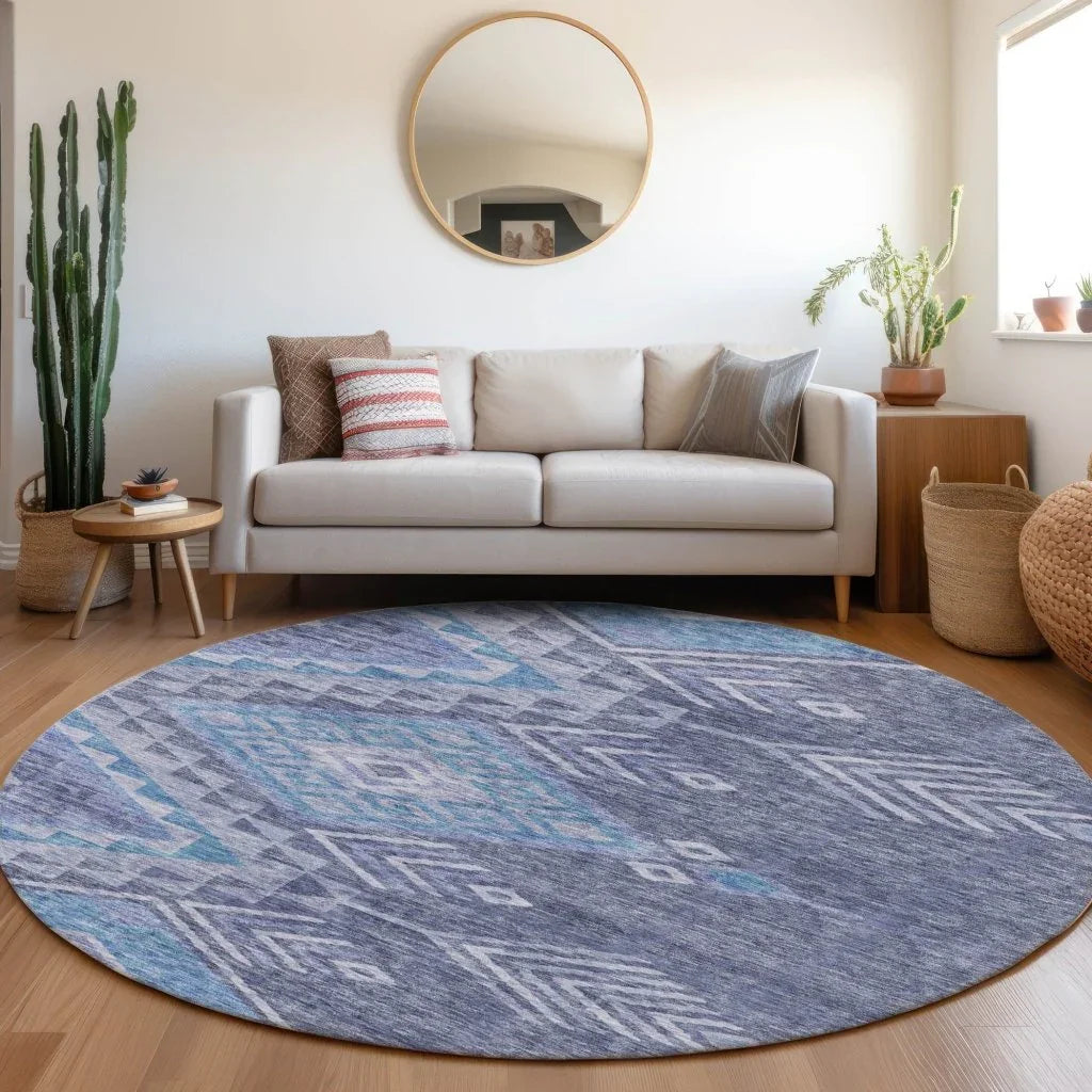 Harmony Blue Washable Indoor-Outdoor Rug-Outdoor Rugs-LOOMLAN Rugs-LOOMLAN