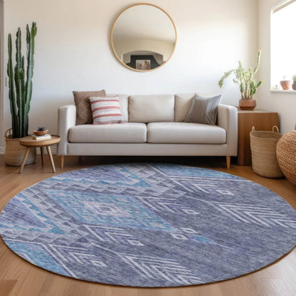 Harmony Blue Washable Indoor-Outdoor Rug-Outdoor Rugs-LOOMLAN Rugs-LOOMLAN