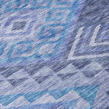 Harmony Blue Washable Indoor-Outdoor Rug-Outdoor Rugs-LOOMLAN Rugs-LOOMLAN