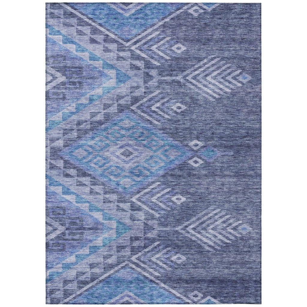 Harmony Blue Washable Indoor-Outdoor Rug-Outdoor Rugs-LOOMLAN Rugs-2'6" x 3'10"-LOOMLAN