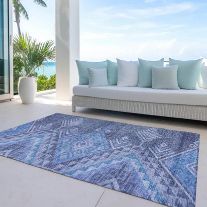 Harmony Blue Washable Indoor-Outdoor Rug-Outdoor Rugs-LOOMLAN Rugs-LOOMLAN