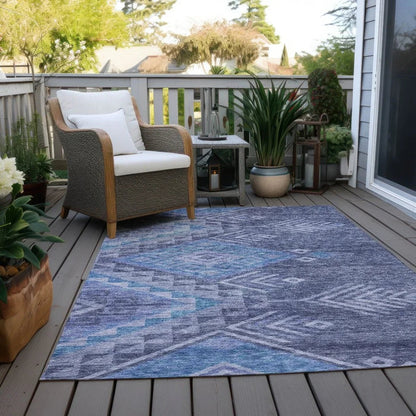 Harmony Blue Washable Indoor-Outdoor Rug-Outdoor Rugs-LOOMLAN Rugs-LOOMLAN