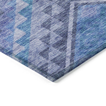 Harmony Blue Washable Indoor-Outdoor Rug-Outdoor Rugs-LOOMLAN Rugs-LOOMLAN