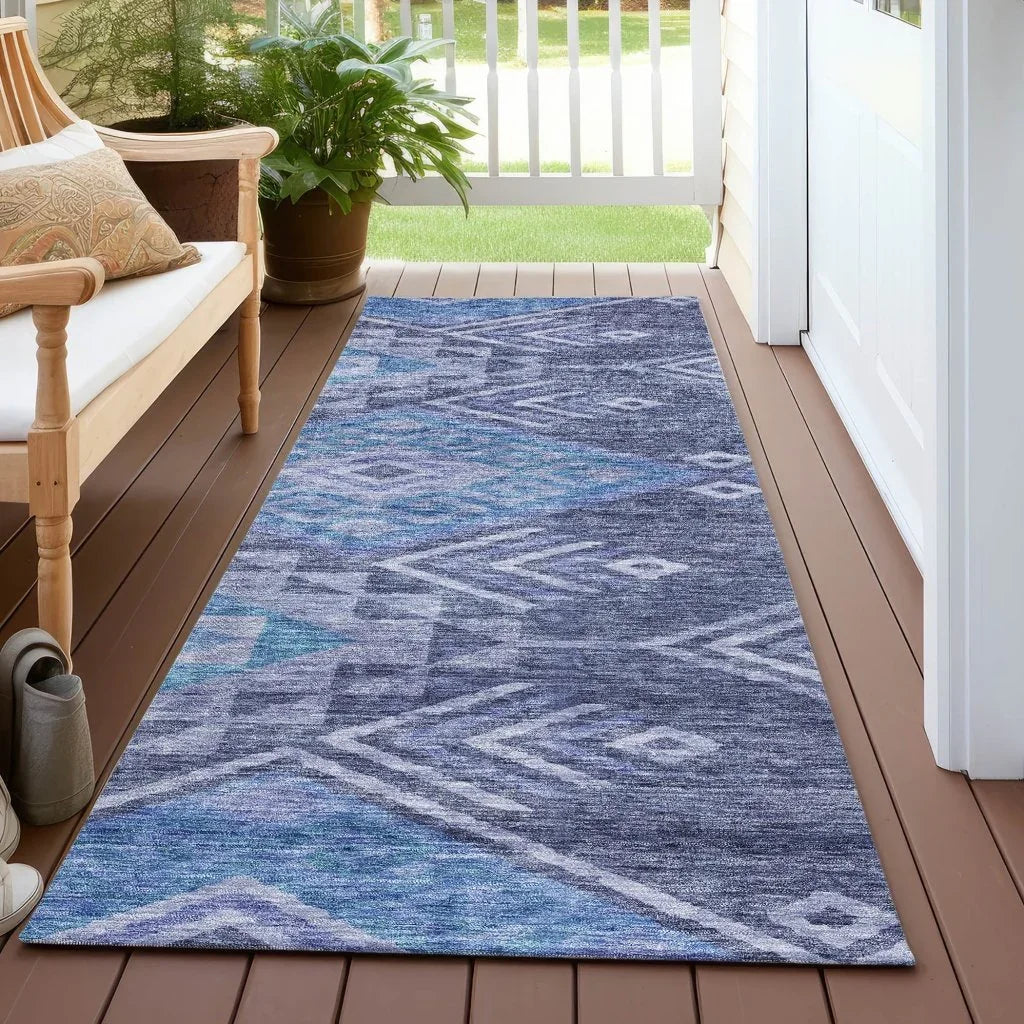 Harmony Blue Washable Indoor-Outdoor Rug-Outdoor Rugs-LOOMLAN Rugs-LOOMLAN