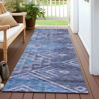 Harmony Blue Washable Indoor-Outdoor Rug-Outdoor Rugs-LOOMLAN Rugs-LOOMLAN