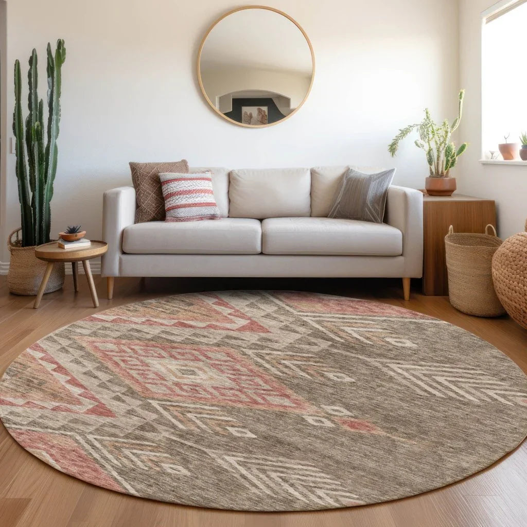 Harmony Brown Washable Indoor-Outdoor Rug-Outdoor Rugs-LOOMLAN Rugs-LOOMLAN
