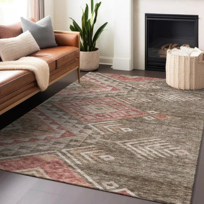 Harmony Brown Washable Indoor-Outdoor Rug-Outdoor Rugs-LOOMLAN Rugs-LOOMLAN
