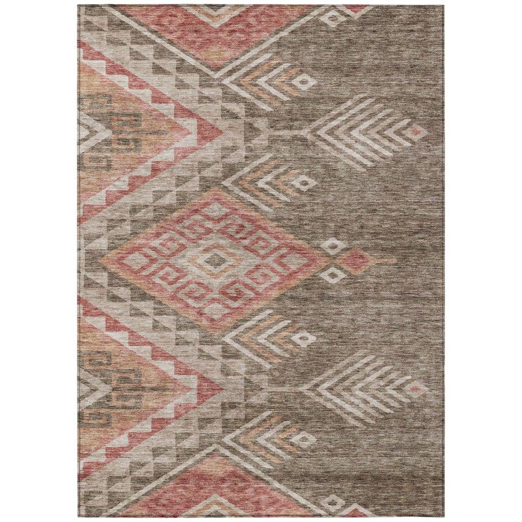 Harmony Brown Washable Indoor-Outdoor Rug-Outdoor Rugs-LOOMLAN Rugs-2'6" x 3'10"-LOOMLAN