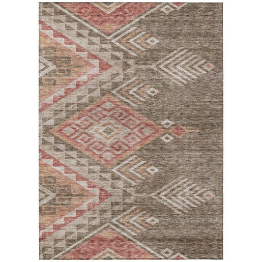 Harmony Brown Washable Indoor-Outdoor Rug-Outdoor Rugs-LOOMLAN Rugs-2'6" x 3'10"-LOOMLAN