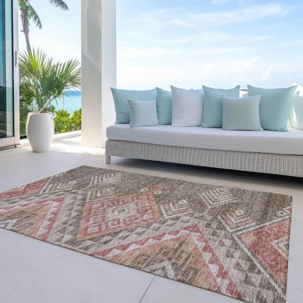 Harmony Brown Washable Indoor-Outdoor Rug-Outdoor Rugs-LOOMLAN Rugs-LOOMLAN