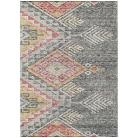 Harmony Gray Washable Indoor-Outdoor Rug-Outdoor Rugs-LOOMLAN Rugs-2'6" x 3'10"-LOOMLAN