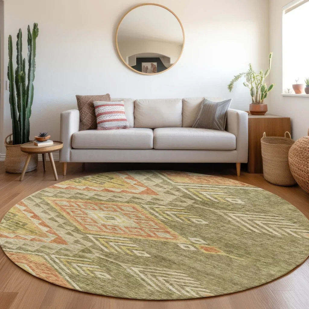 Harmony Green Washable Indoor-Outdoor Rug-Outdoor Rugs-LOOMLAN Rugs-LOOMLAN