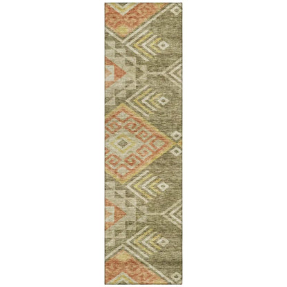 Harmony Green Washable Indoor-Outdoor Rug-Outdoor Rugs-LOOMLAN Rugs-2'3" x 7'6"-LOOMLAN
