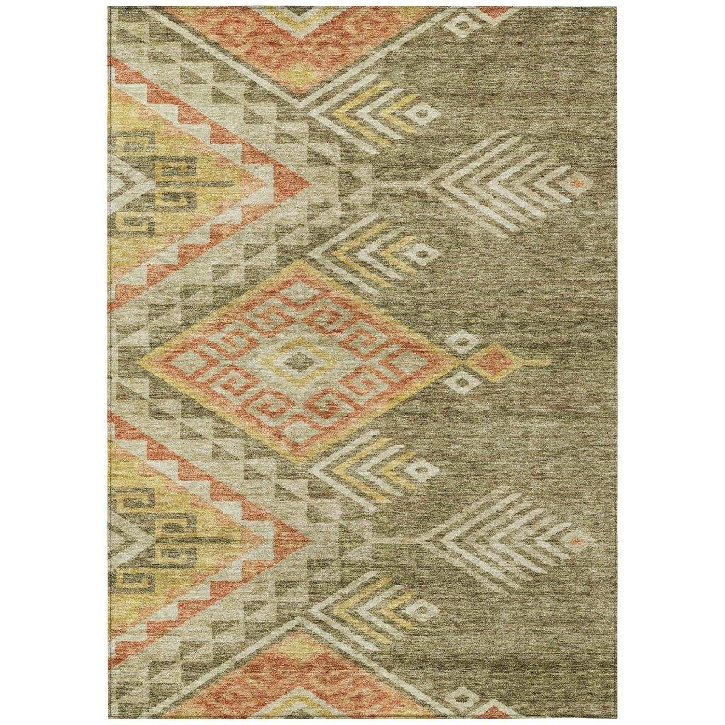 Harmony Green Washable Indoor-Outdoor Rug-Outdoor Rugs-LOOMLAN Rugs-2'6" x 3'10"-LOOMLAN