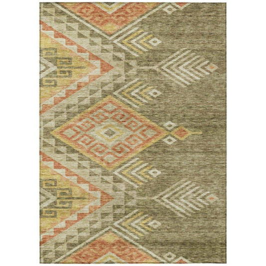 Harmony Green Washable Indoor-Outdoor Rug-Outdoor Rugs-LOOMLAN Rugs-2'6" x 3'10"-LOOMLAN