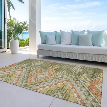 Harmony Green Washable Indoor-Outdoor Rug-Outdoor Rugs-LOOMLAN Rugs-LOOMLAN