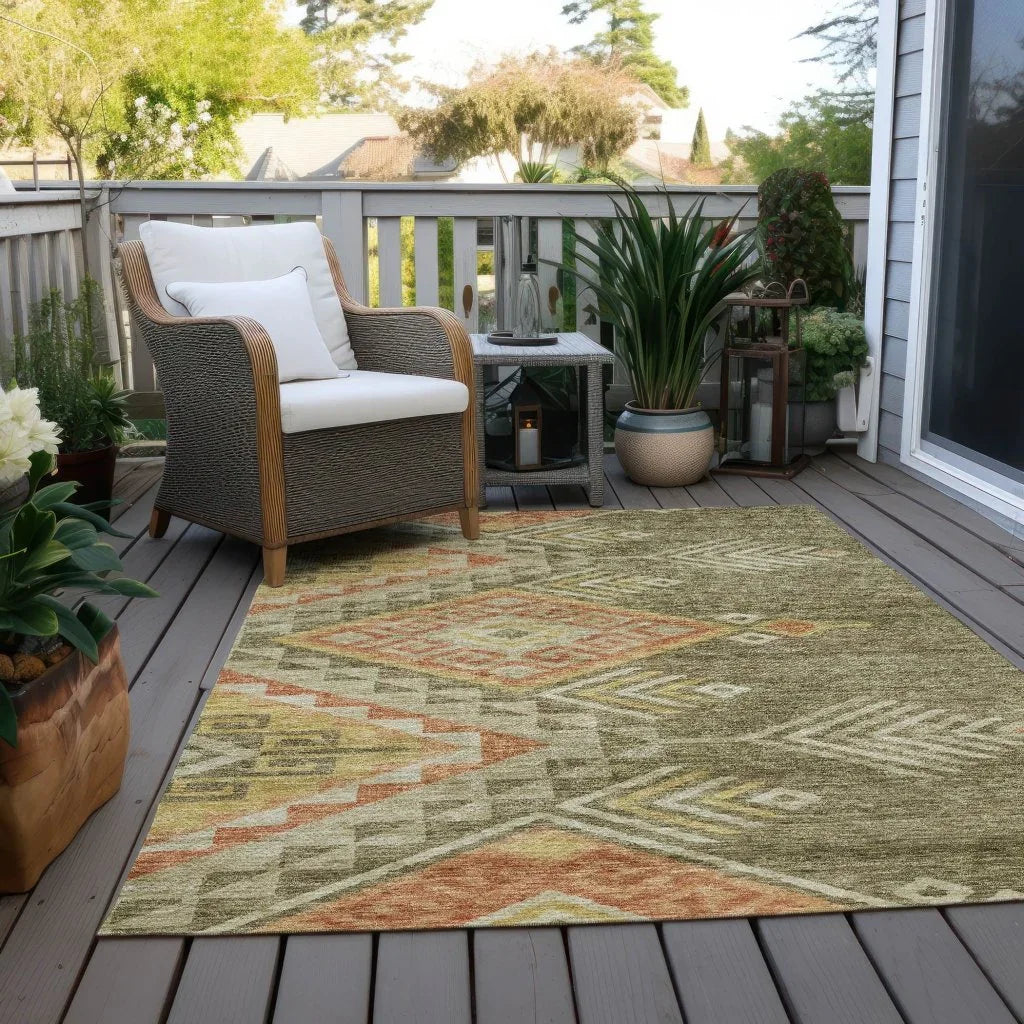 Harmony Green Washable Indoor-Outdoor Rug-Outdoor Rugs-LOOMLAN Rugs-LOOMLAN