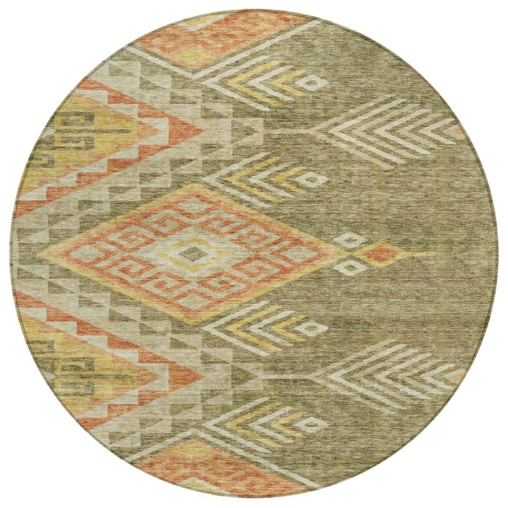 Harmony Green Washable Indoor-Outdoor Rug-Outdoor Rugs-LOOMLAN Rugs-8' x 8'-LOOMLAN