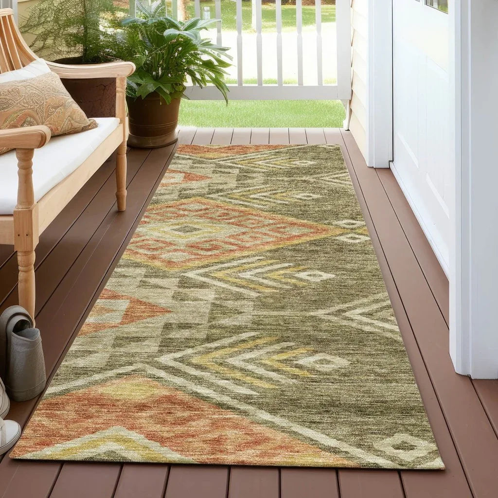 Harmony Green Washable Indoor-Outdoor Rug-Outdoor Rugs-LOOMLAN Rugs-LOOMLAN