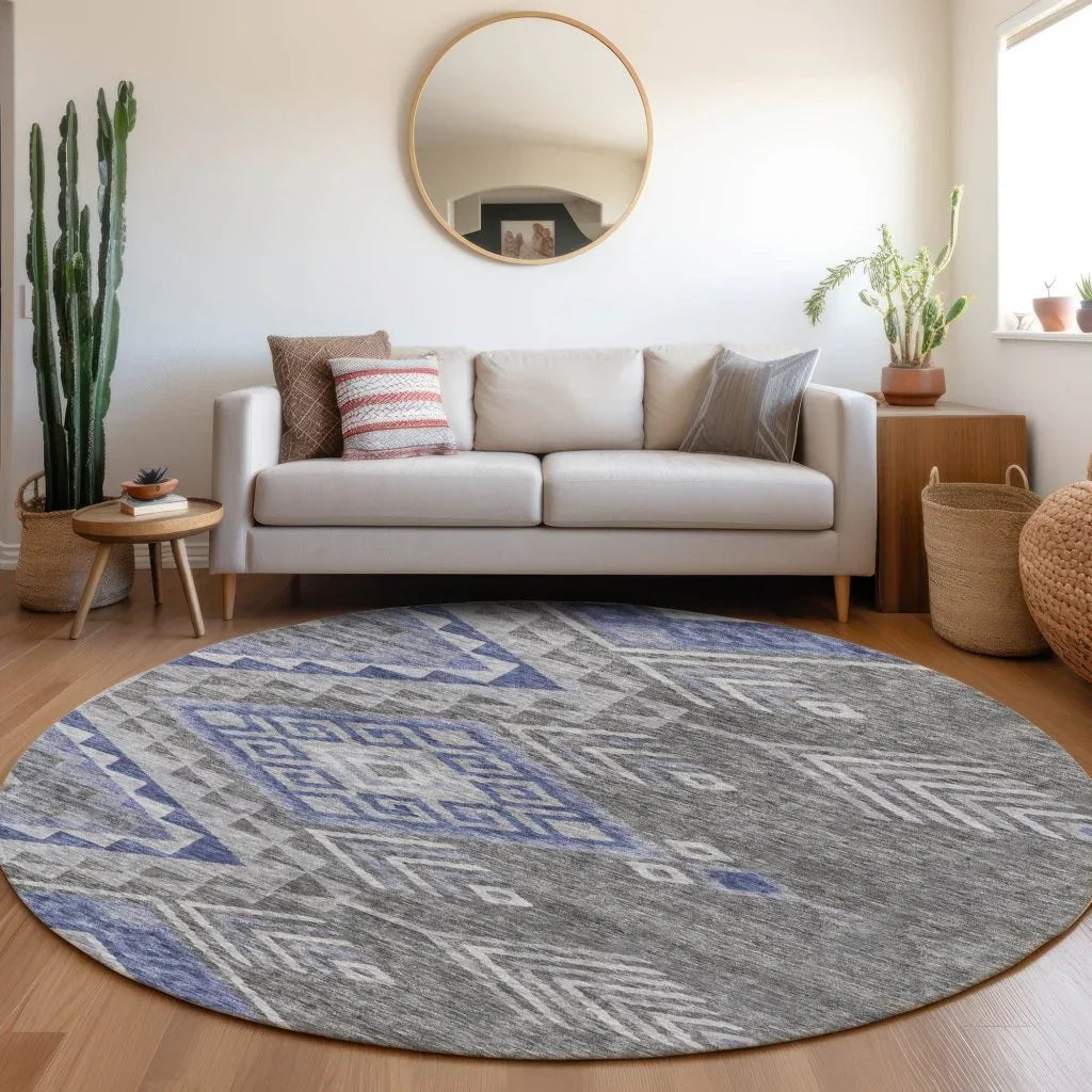 Harmony Pewter Washable Indoor-Outdoor Rug-Outdoor Rugs-LOOMLAN Rugs-LOOMLAN