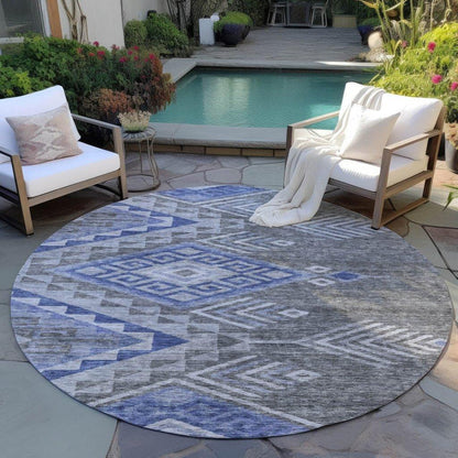 Harmony Pewter Washable Indoor-Outdoor Rug-Outdoor Rugs-LOOMLAN Rugs-LOOMLAN