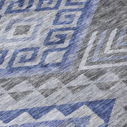 Harmony Pewter Washable Indoor-Outdoor Rug-Outdoor Rugs-LOOMLAN Rugs-LOOMLAN