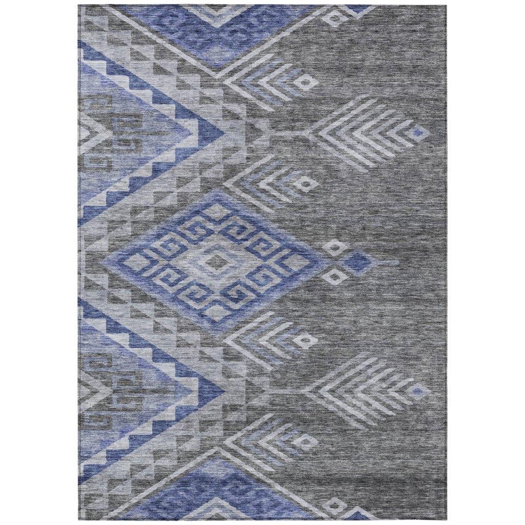 Harmony Pewter Washable Indoor-Outdoor Rug-Outdoor Rugs-LOOMLAN Rugs-2'6" x 3'10"-LOOMLAN