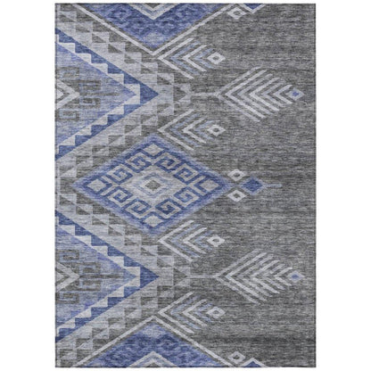 Harmony Pewter Washable Indoor-Outdoor Rug-Outdoor Rugs-LOOMLAN Rugs-2'6" x 3'10"-LOOMLAN