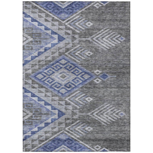 Harmony Pewter Washable Indoor-Outdoor Rug-Outdoor Rugs-LOOMLAN Rugs-2'6" x 3'10"-LOOMLAN
