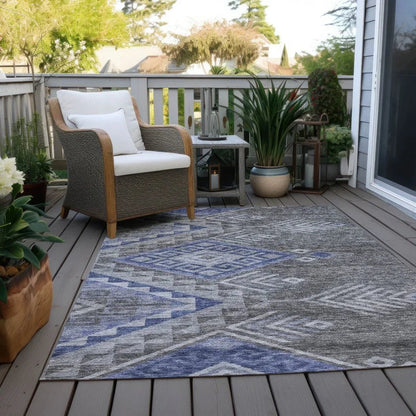 Harmony Pewter Washable Indoor-Outdoor Rug-Outdoor Rugs-LOOMLAN Rugs-LOOMLAN