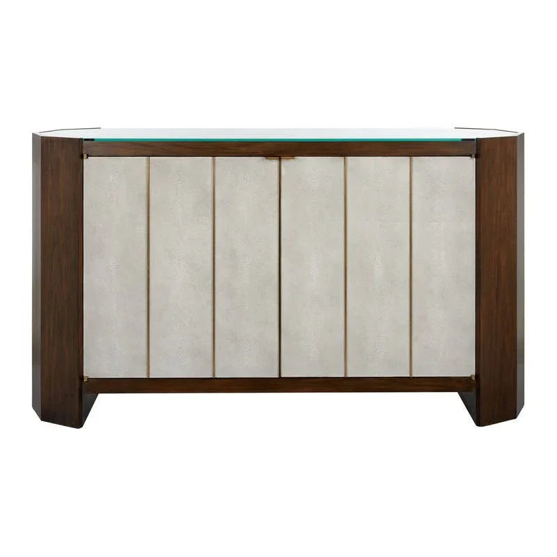 Harper Glass Top Wooden Console Cabinet - LOOMLAN - Wildwood - Accent Cabinets