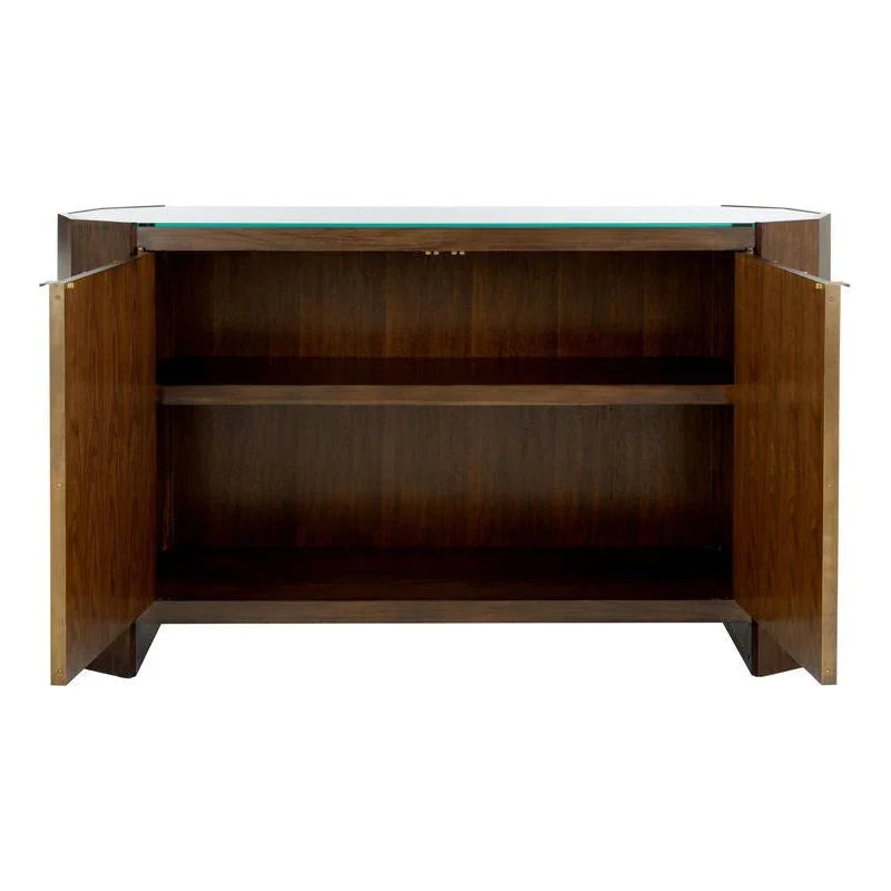 Harper Glass Top Wooden Console Cabinet - LOOMLAN - Wildwood - Accent Cabinets