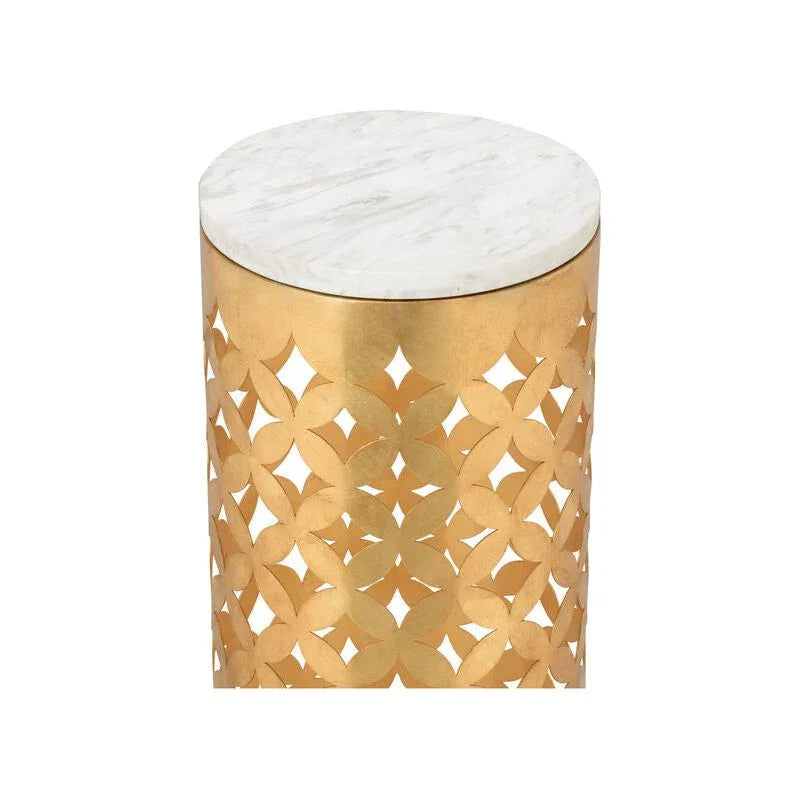 Harper Iron Based Golden Pedestal - LOOMLAN - Chelsea House - Side Tables