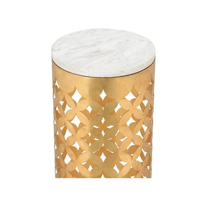 Harper Iron Based Golden Pedestal - LOOMLAN - Chelsea House - Side Tables