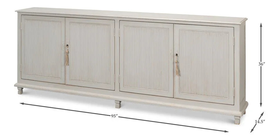 Harper Wooden White Sideboard - LOOMLAN - Sarreid - Sideboards